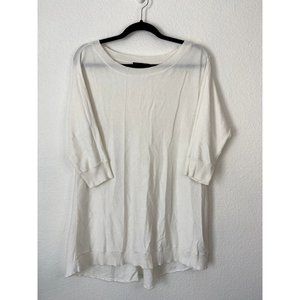 Alice+Olivia Base women's‎ large ivory 3/4 sleeve cotton/cashmere knit tunic